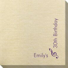Corner Text with Treble Clef Design Bamboo Luxe Napkins