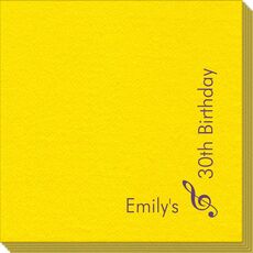 Corner Text with Treble Clef Design Linen Like Napkins