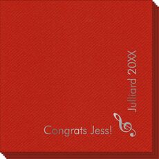 Corner Text with Treble Clef Design Linen Like Napkins