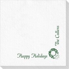 Corner Text with Traditional Wreath Design Deville Napkins