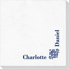 Corner Text with Ornate Scroll Deville Napkins