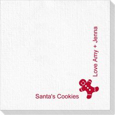 Corner Text with Gingerbread Man Design Deville Napkins