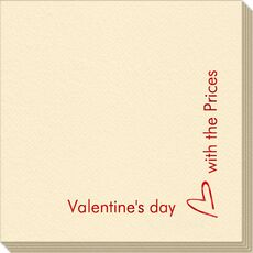 Corner Text with Mon Cherie Heart Design Linen Like Napkins