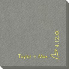 Corner Text with Mon Cherie Heart Design Linen Like Napkins