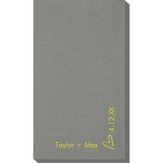 Corner Text with Mon Cherie Heart Design Linen Like Guest Towels