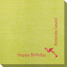 Corner Text with Flamingo Design Bamboo Luxe Napkins