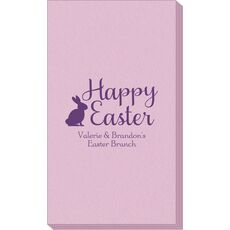 Script Happy Easter Bunny Linen Like Guest Towels