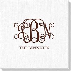 Vine Monogram with Text Deville Napkins