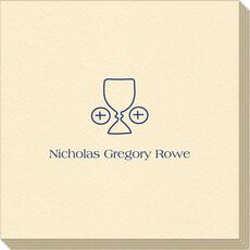 Ceremonial Goblet and Wafer Linen Like Napkins