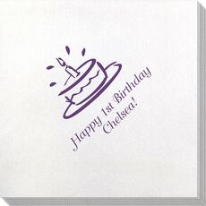 Modern Birthday Cake Bamboo Luxe Napkins