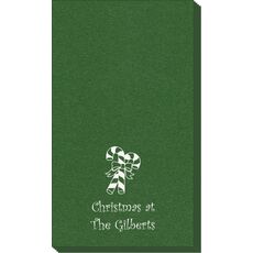 Candy Cane Linen Like Guest Towels