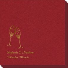 Champagne Crystal Toast Linen Like Napkins