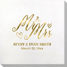 Mr. and Mrs. Hearts Bamboo Luxe Napkins