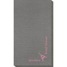 Corner Text with Eiffel Tower Design Bamboo Luxe Guest Towels