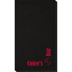 Corner Text with Martini Glass Linen Like Guest Towels