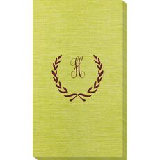 Laurel Wreath with Initial Bamboo Luxe Guest Towels