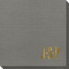 Simple 3 Initials Monogram Bamboo Luxe Napkins