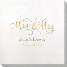 Scroll Mrs & Mrs Bamboo Luxe Napkins