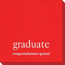 Big Word Graduate Linen Like Napkins