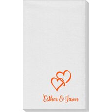 Interlocking Double Hearts Linen Like Guest Towels