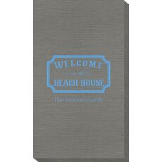 Welcome to the Beach House Sign Bamboo Luxe Guest Towels