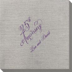 Elegant 25th Anniversary Bamboo Luxe Napkins
