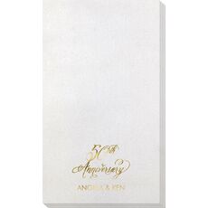 Elegant 50th Anniversary Bamboo Luxe Guest Towels