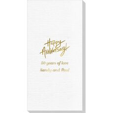 Fun Happy Anniversary Deville Guest Towels