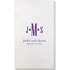 Condensed Monogram with Text Bamboo Luxe Guest Towels