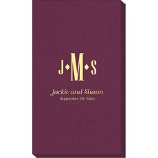 Condensed Monogram with Text Linen Like Guest Towels