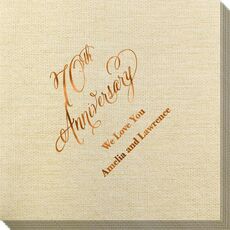 Elegant 70th Anniversary Bamboo Luxe Napkins