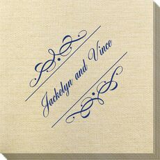 Royal Flourish Framed Names Bamboo Luxe Napkins