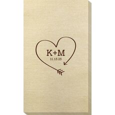 Heart Made of Arrow Bamboo Luxe Guest Towels