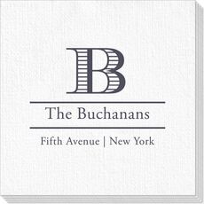 Striped Initial and Text Deville Napkins