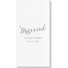 Expressive Script Married Deville Guest Towels