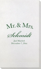 Mr  & Mrs Arched Bamboo Luxe Guest Towels