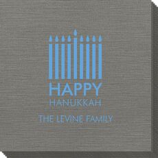 Modern Menorah Hanukkah Bamboo Luxe Napkins