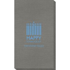 Modern Menorah Hanukkah Bamboo Luxe Guest Towels