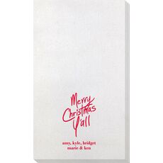 Fun Merry Christmas Y'all Bamboo Luxe Guest Towels