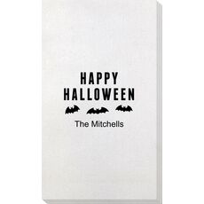 Happy Halloween Bats Bamboo Luxe Guest Towels