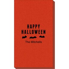 Happy Halloween Bats Linen Like Guest Towels