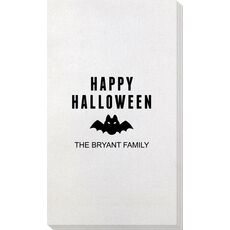 Happy Halloween Bat Bamboo Luxe Guest Towels