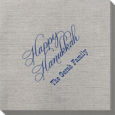 Elegant Happy Hanukkah Bamboo Luxe Napkins
