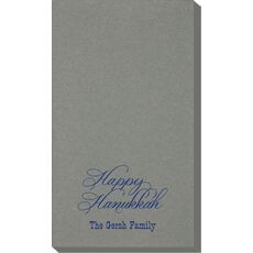 Elegant Happy Hanukkah Linen Like Guest Towels