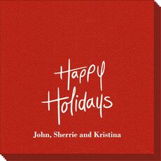 Fun Happy Holidays Linen Like Napkins