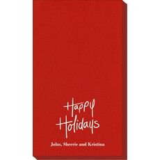 Fun Happy Holidays Linen Like Guest Towels