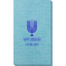 Happy Hanukkah Menorah Bamboo Luxe Guest Towels