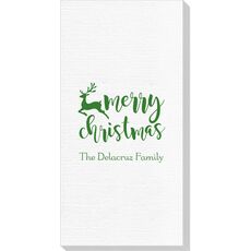 Merry Christmas Reindeer Deville Guest Towels
