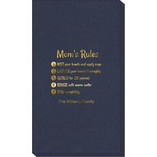 Mom's Rules Wash Your Hands Linen Like Guest Towels