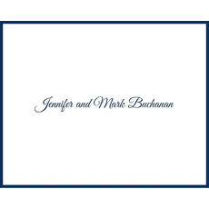 West Coast Navy Border Folded Note Cards - Raised Ink
